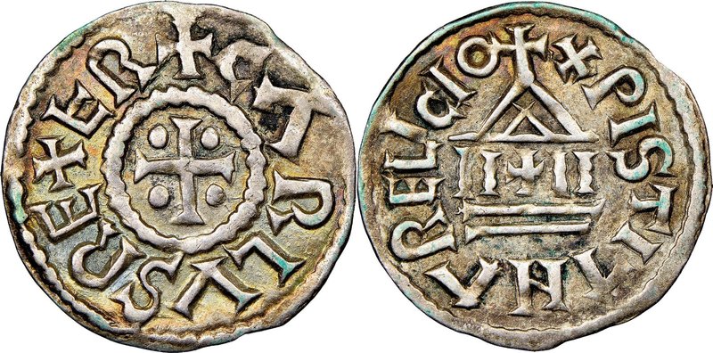 Carolingian. Charles the Bald (840-877) Denier ND (840-864) XF45 NGC, No mint (p...
