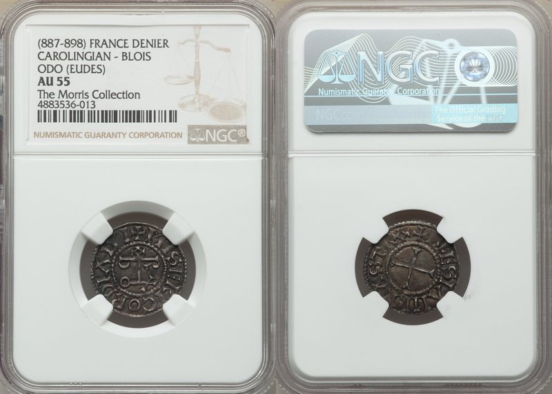 Carolingian. Odo (887-898) Denier ND AU55 NGC, Blois mint, Rob-1652, MEC I-980, ...