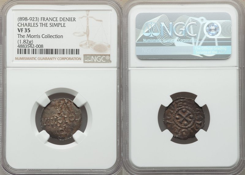 Carolingian. Charles the Simple (898-922) Denier ND (after 911) VF35 NGC, Cologn...