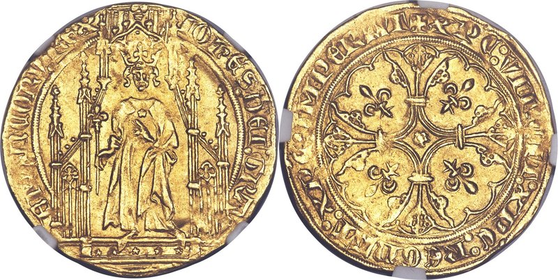 Jean II le Bon (1350-1364) gold Royal d'or ND MS63 NGC, Fr-278, Dup-293A. 3.53gm...