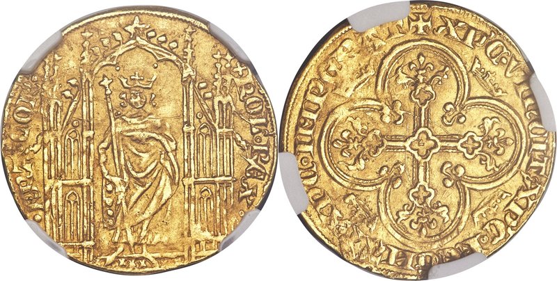 Charles IV (1322-1328) gold Royal d'Or ND AU53 NGC, Paris mint, Fr-261, Dup-240....