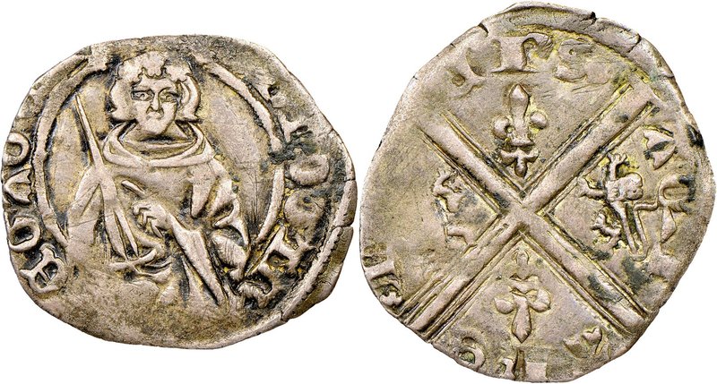 Aquitaine. Edward the Black Prince (1362-1372) Hardi d'Argent ND VF30 NGC, Mint ...