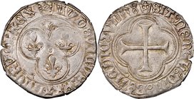 Louis XI (1461-1483) Blanc au Soleil ND AU58 NGC, Troyes mint (Pellet beneath 14th letter), Dup-553. 3.09gm. (crown) LVDΘVICVS: FRΛnCΘRVm: RЄX, three ...