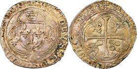 Charles VIII (1483-1498) Blanc a couronne de Bretagne ND XF40 NGC, Montelimar mint (pellet beneath 3rd letter), Dup-591. 2.56gm. Emission from 1491. S...