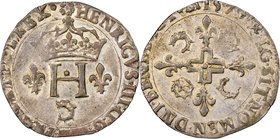 Henri III (1574-1589) Double sol parisis du Dauphiné 1579 AU53 NGC, Grenoble mint, Dup-1138. 4.36gm. Fully desirable, not only as the single certified...