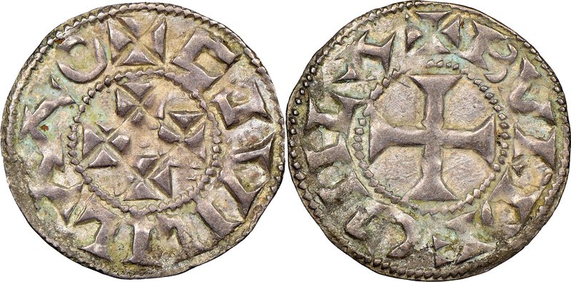 Aquitaine. William IX (1086-1126) or William X (1127-1137) Denier ND XF40 NGC, B...