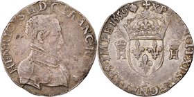 François II (1559-1560), in the name of Henri II Teston 1559-F VF30 NGC, Angers mint, Dup-1031. 9.40gm. Presenting a very stately bust of the king, we...
