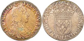 Louis XIV Ecu 1664-L VF25 NGC, Bayonne mint, KM211.3, Dav-3802. Brightly sunset-toned, displaying elements of orange and volcanic reds. Sold with old ...