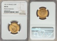 Napoleon gold 20 Francs 1811-A MS64 NGC, Paris mint, KM695.1. A glowing aurous specimen demonstrating lively satin surfaces with exceedingly little in...