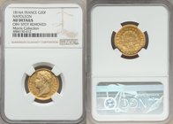 Napoleon gold 20 Francs 1814-A AU Details (Obverse Spot Removed) NGC, Paris mint, KM695.1. Well-centered and displaying a ring of apricot tone at the ...