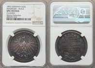 Frankfurt. Free City 2 Gulden 1855 UNC Details (Cleaned) NGC, KM353, Dav-647. Struck to commemorate the 300th Anniversary of Religious Peace. Deeply t...