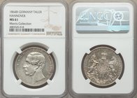 Hannover. Georg V Taler 1864-B MS61 NGC, Hannover mint, KM230. Lightly frosted and dressed in a delicate silver patina. From the Morris Collection

HI...