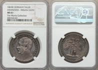 Hannover. Georg V "Frisian Oath" Taler 1865-B MS61 NGC, Hannover mint, KM243. A lower mintage type of which only 2,000 were struck. Silver toned with ...