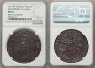 Magdeburg. Free City Taler 1625-PS AU53 NGC, KM255, Dav-5516. Deeply toned and displaying impressively sharp detail over glossy surfaces. An exception...