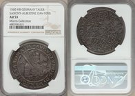 Saxony. August Taler 1560-HB AU53 NGC, Dresden mint, Dav-9795. Simply breathtaking quality, all the intricacies of the design exquisitely expressed, a...