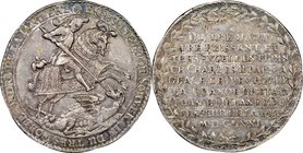 Saxony. Johann Georg II Taler MDCLXXI (1671) AU55 NGC, KM565, Dav-7633. A fine patina graces the surfaces of this charming and still-lustrous represen...