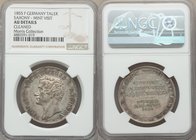 Saxony. Johann Taler 1855-F AU Details (Cleaned) NGC, Dresden mint, KM1187. Struck for the king's visit to the Dresden mint on April 24, 1855. Sold wi...