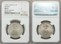 Weimar Republic "Meissen" 3 Mark 1929-E MS63 NGC, Muldenhutten mint, KM65. Amazingly lustrous and fully choice, die polish preserved close to the devi...