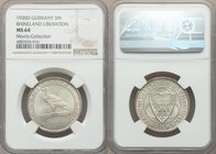 Weimar Republic "Rhineland Liberation" 3 Mark 1930-D MS64 NGC, Munich mint, KM70. An always iconic and desirable Weimar issue, laden with a superb car...