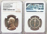 Wilhelm II silver Proof "Victory at Longwy" Medal 1914 PR63 Ultra Cameo NGC, Zetzmann-4020. 33mm. By Lauer. Struck to commemorate the German victory a...