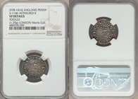 Kings of All England. Aethelred II (978-1016) Penny ND (c. 985-991) VF Details (Tooled) NGC, London mint, Æthelred as moneyer, Second Hand type, S-114...