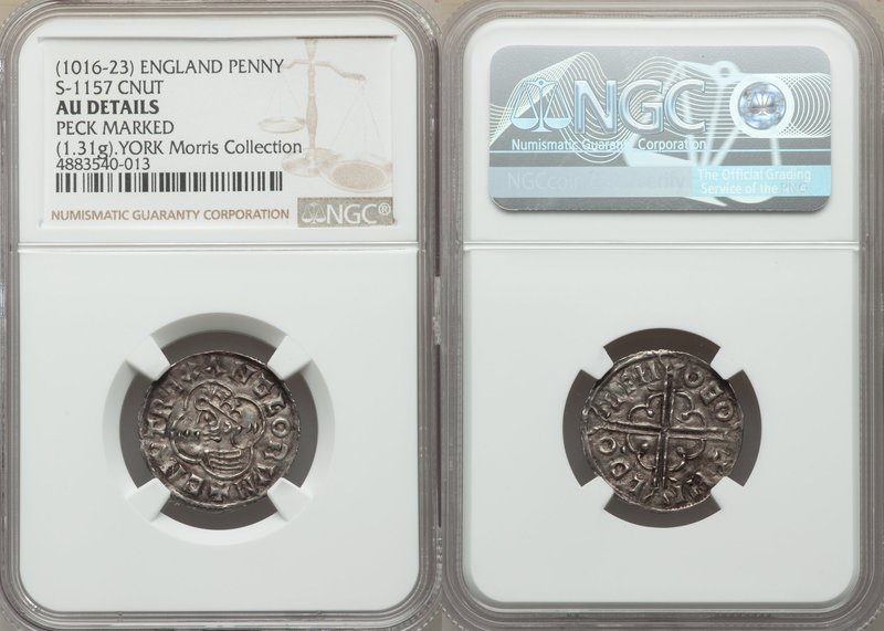 Kings of All England. Cnut (1016-1035) Penny ND (1016-1023) AU Details (Peck Mar...