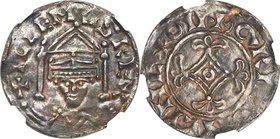 William I the Conqueror (1066-1087) Penny ND (1070-1072) XF Details (Obverse Scratched) NGC, Lincoln mint, Outhgrim as moneyer, Canopy type, S-1252, N...