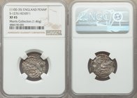 Kings of All England. Henry I (1100-1135) Penny ND (1125-1135) XF45 NGC, London mint, Ædgar as moneyer, Quadrilateral on Cross Fleury type, S-1276, N-...