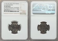 Stephen (1135-1154) Penny ND (c. 1136-1145) XF Details (Environmental Damage) NGC, Mint and moneyer largely obscured (possibly Erebald on Eden, Bertol...