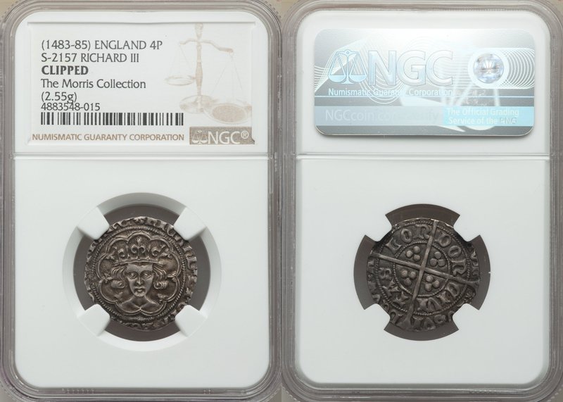 Richard III Groat (4 Pence) ND (1483-1485) Clipped NGC, London mint, Sun & Rose ...