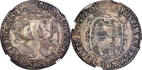 Philip II of Spain and Mary I (1554-1558) Shilling 1555 VF30 NGC, S-2501. 31mm. 6.18gm. Truly incredible quality for an almost universally holed and c...