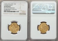 James I gold 1/4 Laurel ND (1624) AU Details (Reverse Spot Removed) NGC, Tower mint, Trefoil mm, Third coinage, Fourth bust, S-2642B, N-2119. 21mm. 2....