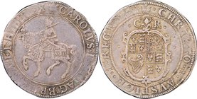Charles I 1/2 Crown ND (1630-1631) VF25 NGC, Tower mint, Plume mm, KM116.1, S-2769. 14.64gm. Toned to a lilac-tinged steel hue with strong detail in t...