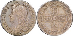 James II 6 Pence 1686 VF30 NGC, KM456.1, Bull-774, ESC-1525A. "6 over 6, 8 over 6" overdate variety. Sold with old collector's envelope. From the Morr...