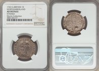 George III "Northumberland" Shilling 1763 AU Details (Stained) NGC, KM597, S-3742. A popular and rare shilling date, purportedly only around 2,000 str...