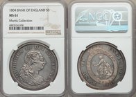 George III Bank Dollar of 5 Shillings 1804 MS61 NGC, KM-Tn1, S-3768. Sharp and bright with a fine silvery patina uniformly gracing the fields. A desir...