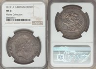 George III Crown 1819-LX MS61 NGC, KM675, S-3787. A soft silvery patina uniformly dresses the fields of this fully Mint State example. Bold and visual...