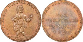 Middlesex. Hall's copper 1/2 Penny Token 1795 MS64 Brown NGC, D&H-315C. Plain edge. A playful token that very much edges on gem, central navy reverse ...