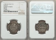 Naples & Sicily. Robert I d'Anjou (1309-1343) Gigliato ND AU53 NGC, MIR-28. 3.98gm. Well-preserved if a bit softly struck towards the centers, aquamar...