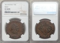 Naples & Sicily. Ferdinand III 10 Grani 1814-VB VF30 Brown NGC, Palermo mint, KM251. A scarce restoration issue that appears nicer than most examples,...