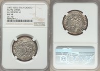 Papal States. Alexander VI (1492-1503) Grosso ND AU55 NGC, Rome mint, MIR-522/1, B-532. 3.17gm. Stunningly pristine for this characteristic well-worn ...