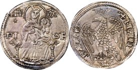 Pisa. Republic in the name of Frederick I (1155-1312) Grosso ND (from 1269-1270) AU50 NGC, MIR-398 (R). 23mm. 3.13gm. • + • FR • IM | PATOR •, crowned...