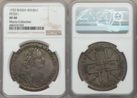 Peter I Rouble 1725-OК XF40 NGC, Moscow mint, KM162.5, Bit-961. A difficult final year type to locate outside of details grades--often found cleaned o...