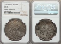 Peter II Rouble 1728 XF45 NGC, Kadashevsky mint, KM182.2, Bit-67. An offering displaying variegated tone with elements of olive coloration. Difficult ...