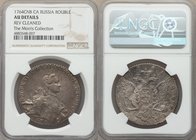 Catherine II Rouble 1764 CПБ-CA AU Details (Reverse Cleaned) NGC, St. Petersburg mint, KM-C67.2a, Dav-1683, Bit-187. A lovely specimen displaying stee...