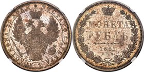 Nicholas I Rouble 1851 CΠБ-ПA MS62 NGC, St. Petersburg mint, KM-C168.1, Bit-228. Highly covetable in this near-choice grade, a phenomenal prooflike te...