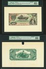 Bolivia Banco Potosi 10 Bolivianos 1887 Pick S223fp; S223bp Front And Back Proofs PMG Gem Uncirculated 65 EPQ; Gem Uncirculated 66 EPQ. Five POCs.

HI...