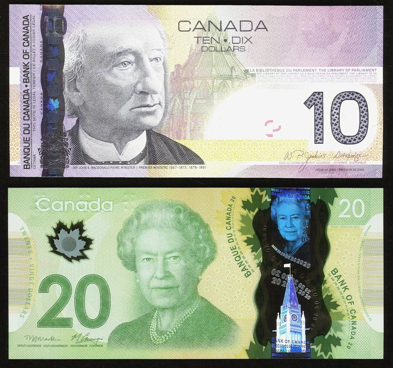 Canada Bank of Canada $10; $20 2005; 2012 BC-68a; BC-71a-i Two Examples Choice C...