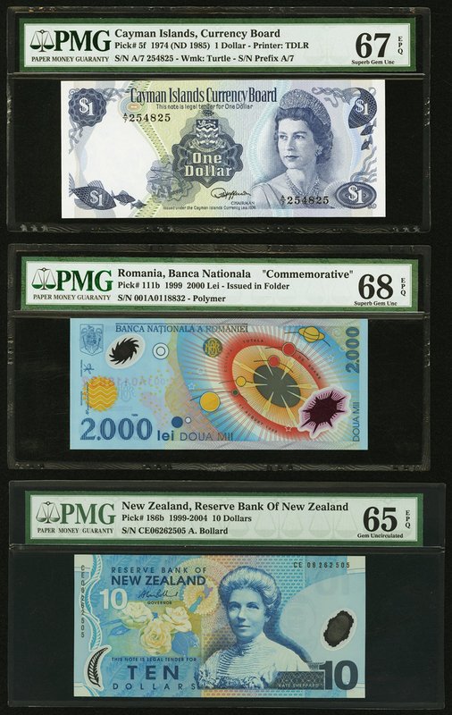 Lot Of Three PMG Graded Examples From Cayman Islands, Romania & New Zealand. Cay...