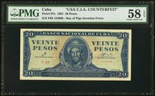 Cuba Banco Nacional de Cuba 20 Pesos 1961 Pick 97x C.I.A. Counterfeit PMG Choice About Unc 58 EPQ. 

HID09801242017